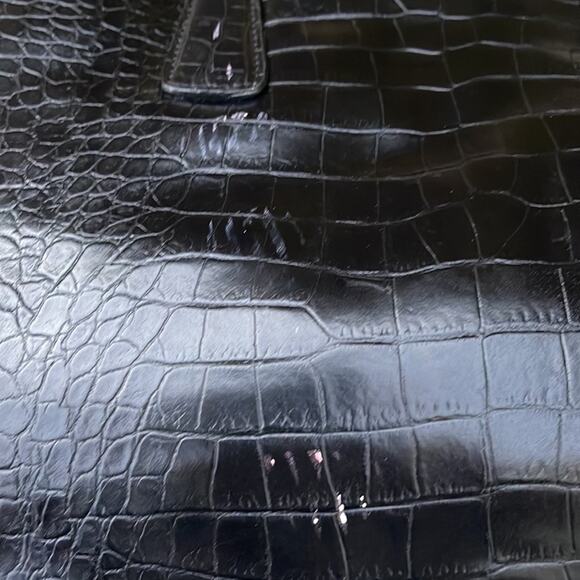 Nine West Black Faux Leather Satchel Handbag Purse 14x10x5 - Picture 4 of 15